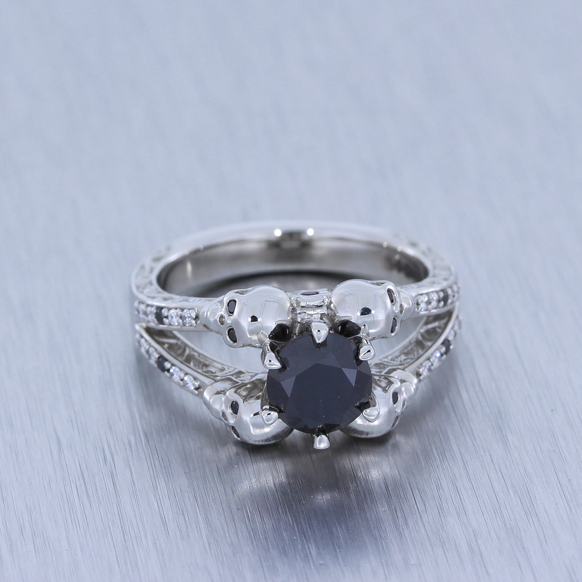 White gold skull engagement on sale ring